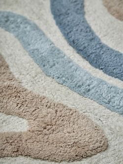 Коврик для ванной Flow серо-синего цвета из коллекции Ethnic