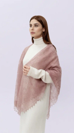 Оренбургский пуховый платок-паутинка А130-06 магнолия