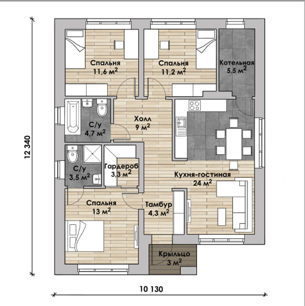 Проект Дома 84,9 кв. м К-54