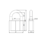 Замок навесной PD-4070 (PD-40-70) 3 fin key /коробка