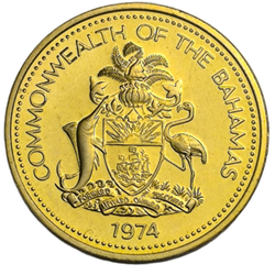 Монета 1 цент (cent) 1974 год Багамы