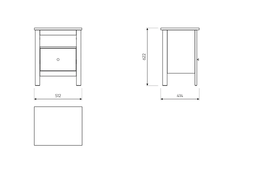Тумба САГА, 51,2*41,4*62,2 см, серый/ясень