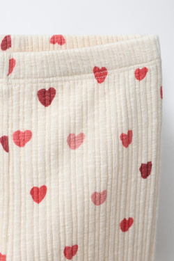 ZARA ЛЕГИНСЫ С СЕРДЦАМИ, ЭКРЮ