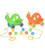 Каталка-сортер на веревке Улитка, пакет 7766