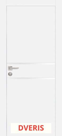 Межкомнатная дверь PX-18 AL кромка с 2-х ст. (Белый/Белоснежный лакобель)