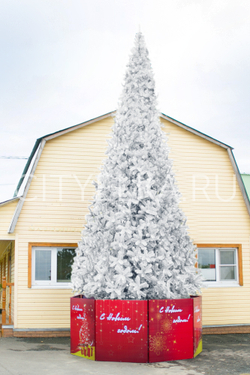 Ель уличная искусственная "Альпийская" ствольная белая