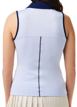 Женский топ теннисный Lacoste Ultra-Dry Tennis Polo - light blue/navy