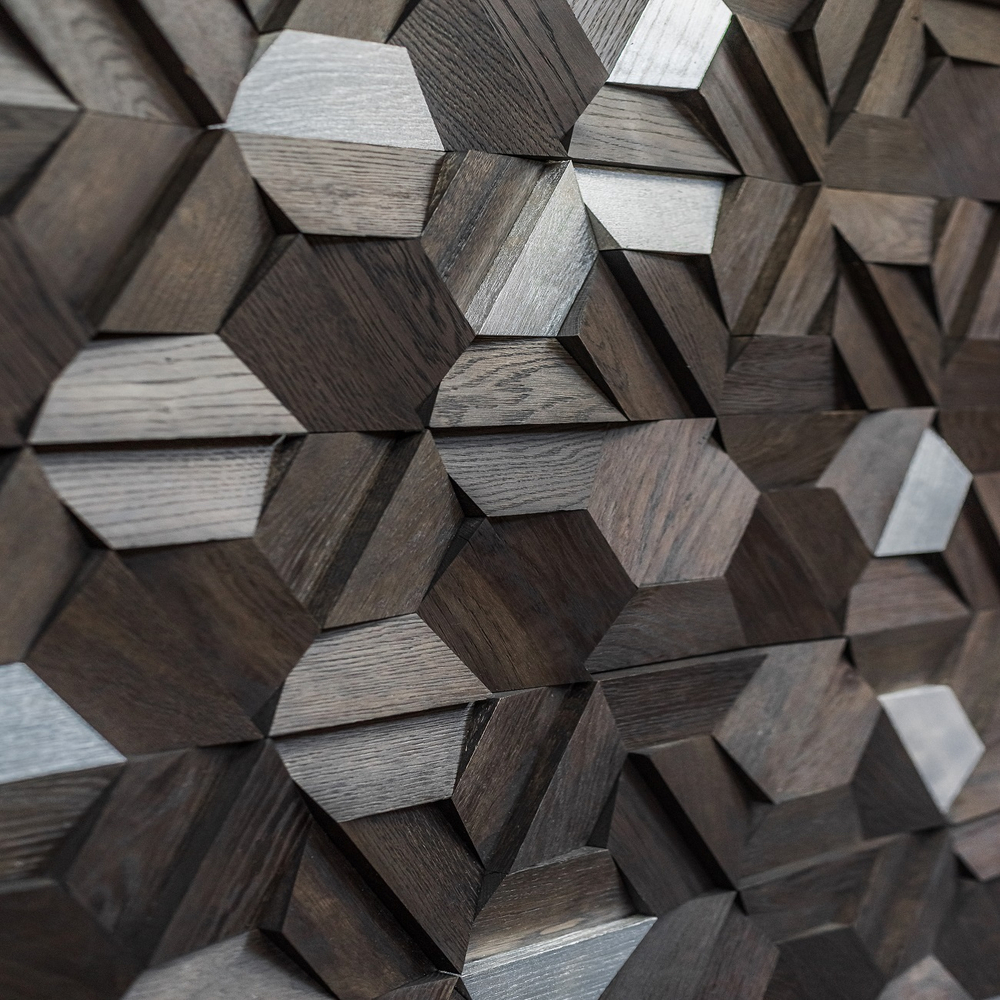 Деревянная мозаика для стен Wood Mosaic Магна эбен