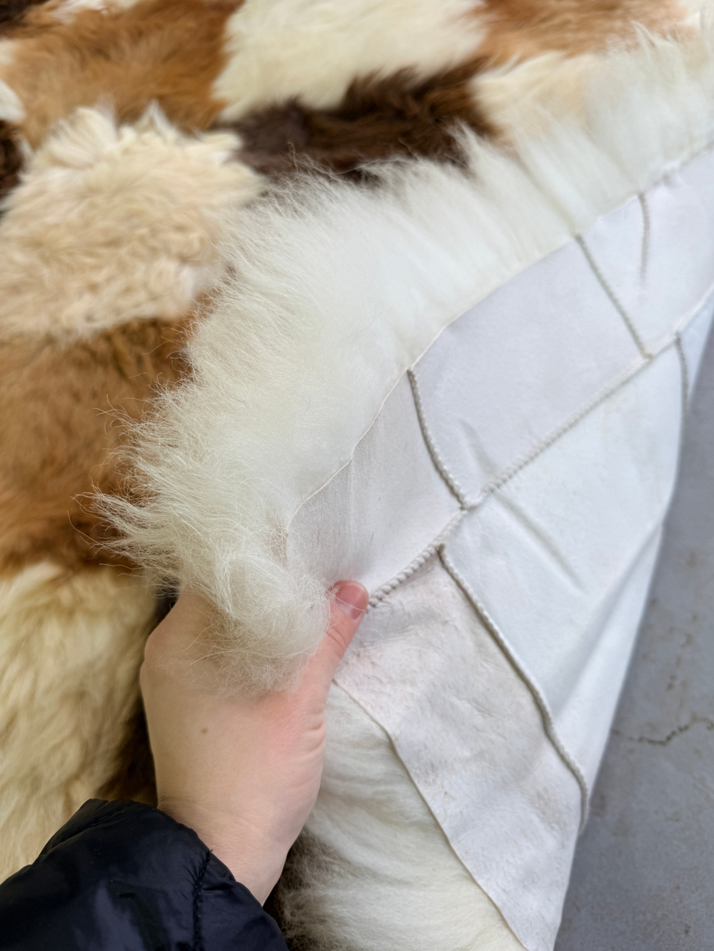 Ковер прямоугольный натуральный мех овчина