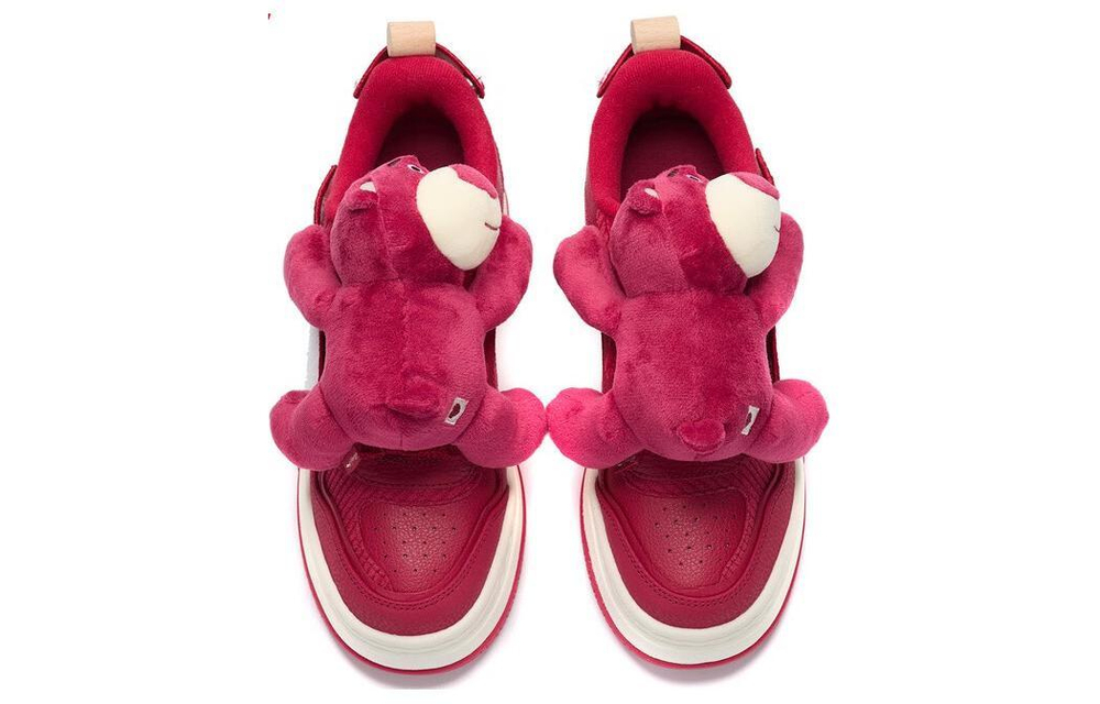 Disney/Disney x LiNing Li Ning Future Disney Toy Story Strawberry Bear series Fashion Casual non-slip wear-resistant low-top sneakers women's Persian red