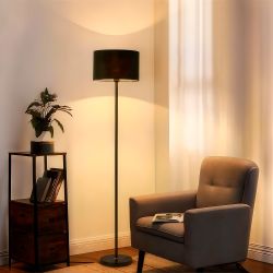 UML-T521 E27 BLACK-BLACK Торшер напольный под лампу Е27. 40W. Черный-Черный. ТМ Uniel