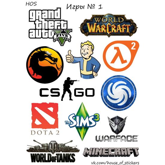 Стикер лист Stickerlab - Games #1