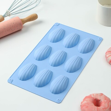 Форма силиконовая Мадлен 9 ячеек (6,7*4,5*1,3 см)