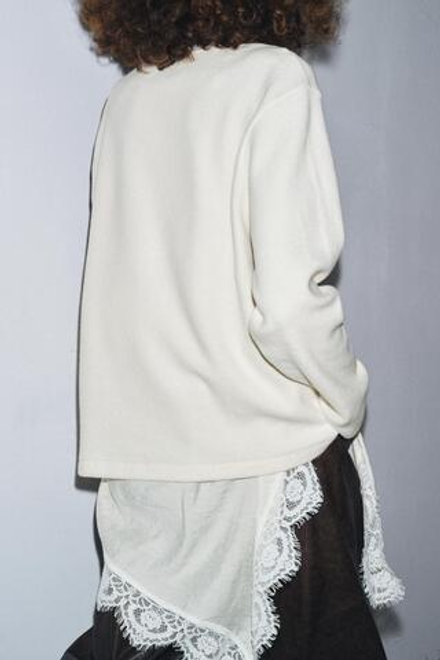 ZARA КОМБИНИРОВАННЫЙ ТОП В БЕЛЬЕВОМ СТИЛЕ, ЭКРЮ