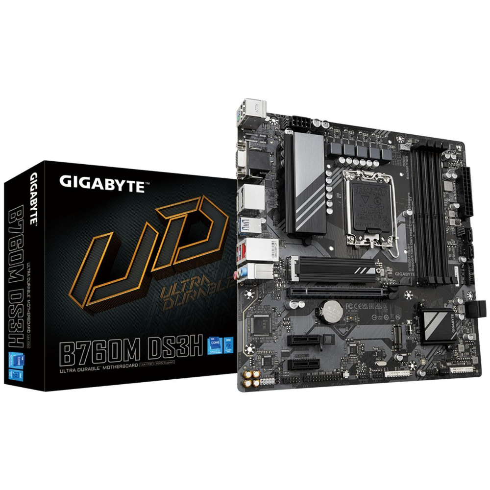 Материнская плата GIGABYTE B760M DS3H, LGA1700, DDR5, mATX