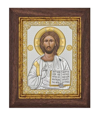 Спаситель, икона прямоугольная в рамке под стеклом, красное дерево 170х210