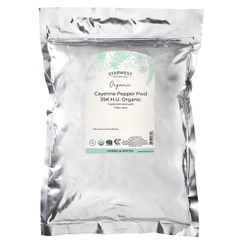 Starwest Botanicals, Порошок органического кайенского перца, 35K H.U., 1 унция (453.6 г)