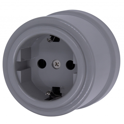 Розетка с З.К., пластик, цвет Титан B1-101-26