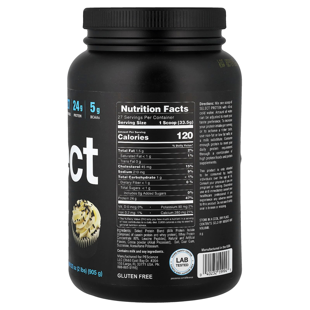 PEScience, Select Protein™, протеиновая смесь для приготовления напитка, глазированное шоколадное пирожное, 905 г (2 фунта)