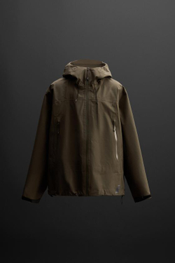 ZARA НЕПРОМОКАЕМАЯ КУРТКА ИЗ ВЫСОКОТЕХНОЛОГИЧНОЙ ТКАНИ, КОРИЧНЕВЫЙ