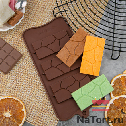 Форма силиконовая для шоколада «Плитки трещины 3 в1»