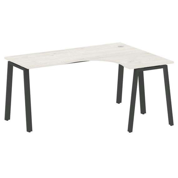 Metal System Стол криволинейный правый на А-образном м/к БА.СА-4 (R) Дуб Наварра/Металл Антрацит 160