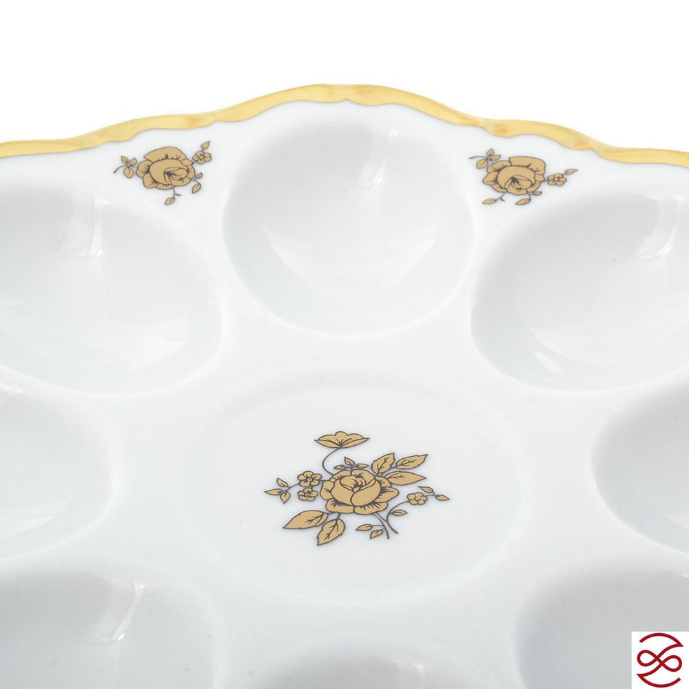 Поднос для яиц Queen's Crown Золотая роза 20 см