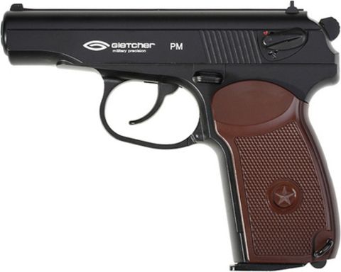 Пистолет пневматический PM (Макаров, Gletcher), металл/черный