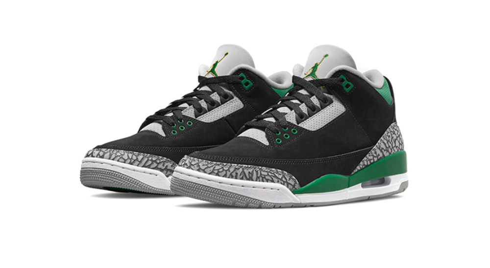 Air jordan 3 shop grey green