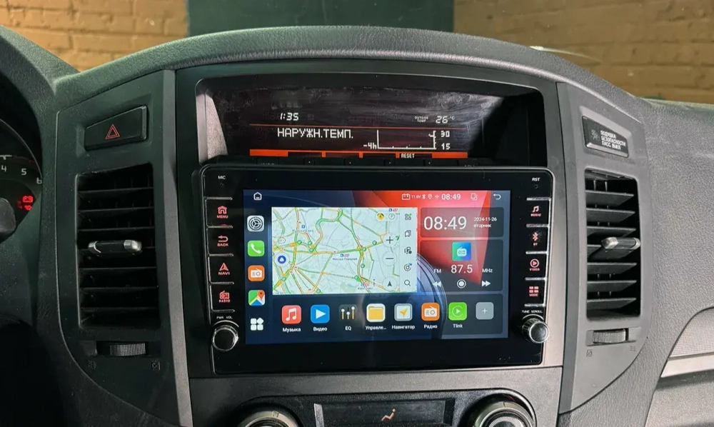 Магнитола для Mitsubishi Pajero 4 2006-2022 - Carmedia OL-9566 (кнопки и крутилки) Android 13, TS20, 6+128Гб, CarPlay, 4G SIM-слот