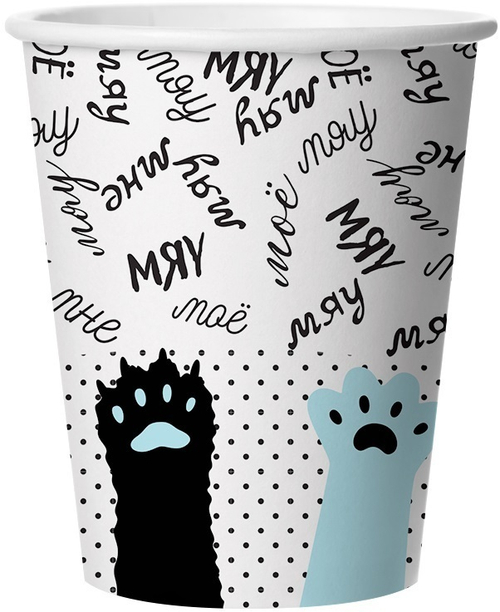Стаканы (250 мл) "Мяу-Мяу, Лапки", голубой/розовый, 6 шт.