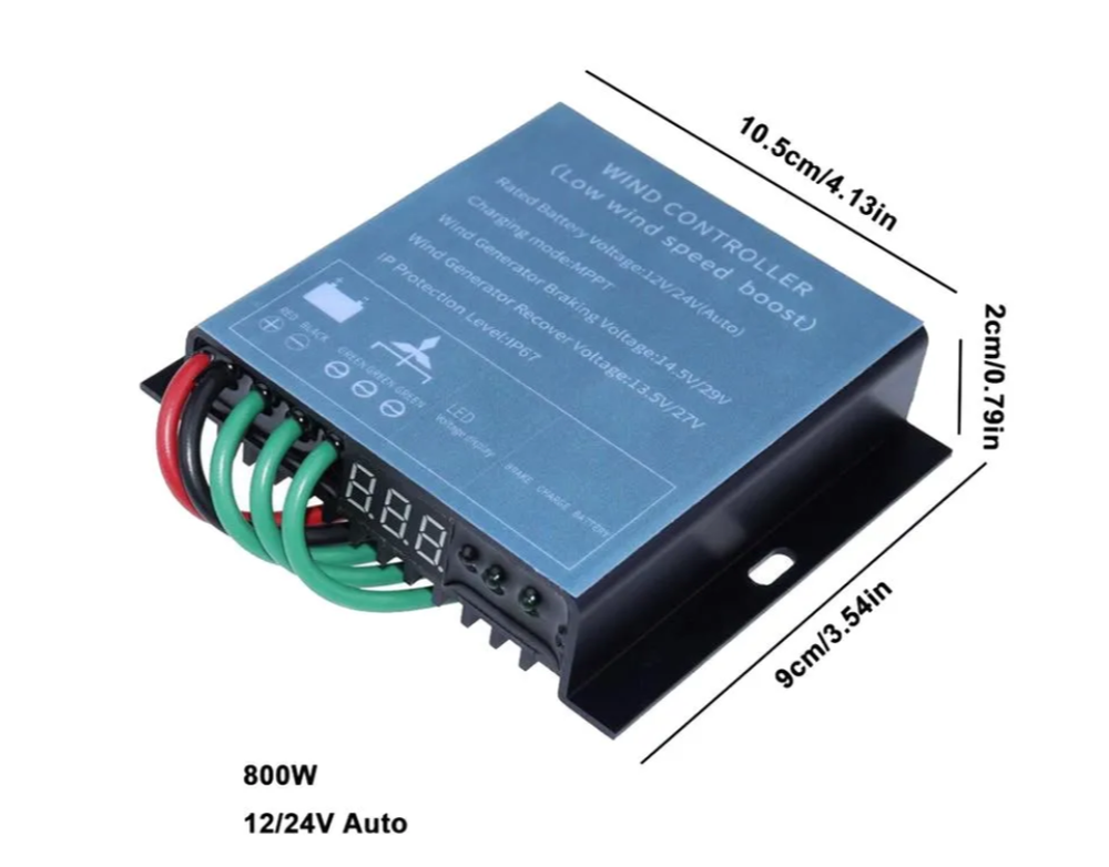 MPPT‑контроллер заряда для ветрогенератора, 12/24 В, 800 Вт