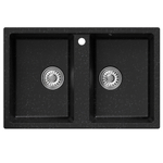 Мойка ML-GM23 КОМФОРТ двухчашевая, черная (308), 770*500*190мм
