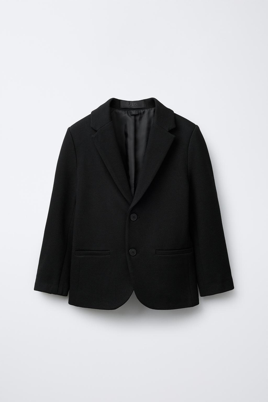 ZARA КОСТЮМНЫЙ БЛЕЙЗЕР КОМФОРТНОЙ ПОСАДКИ, ЧЕРНЫЙ