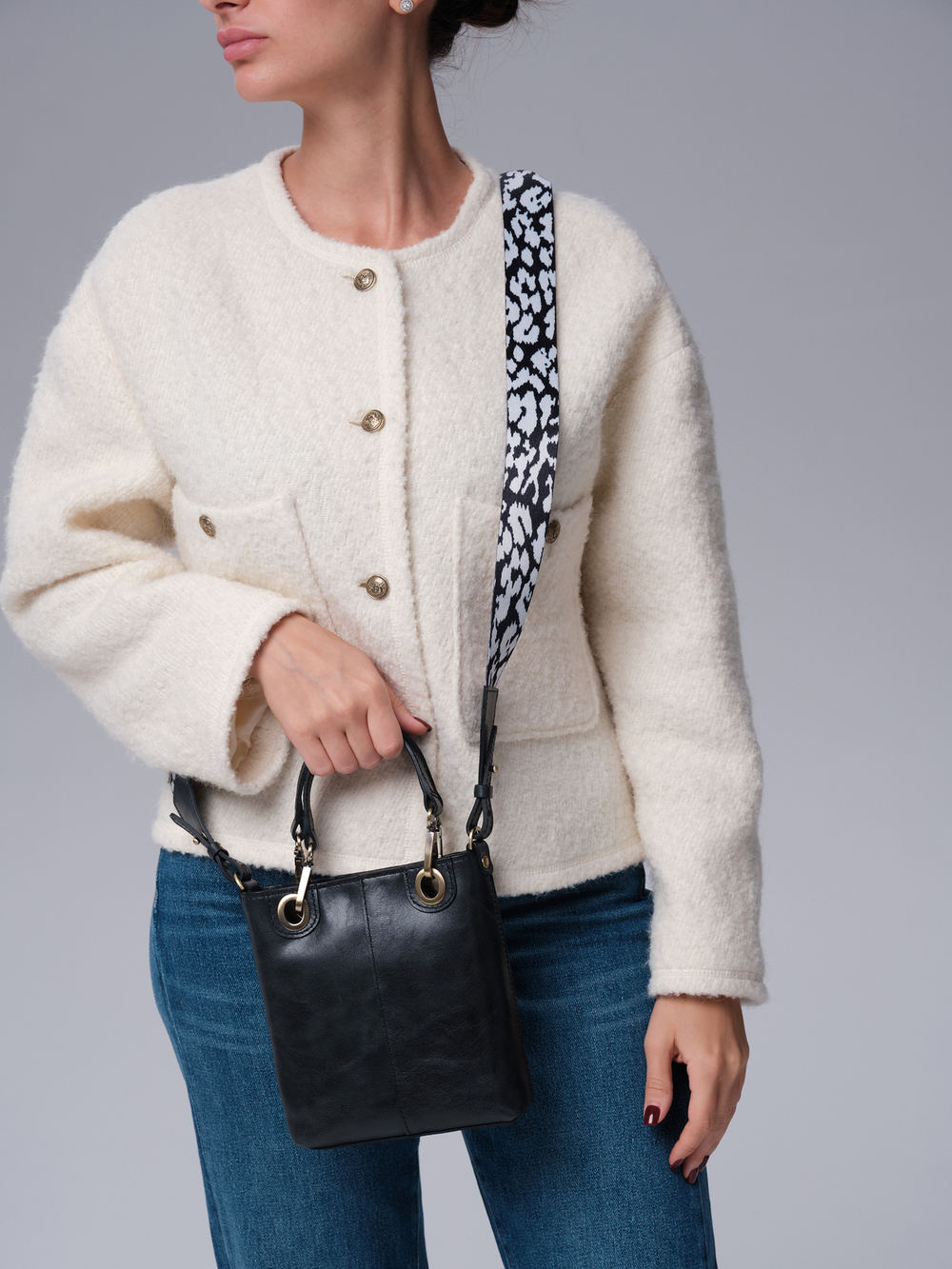 Сумка кожаная кросс-боди Deboro 30347 черный дым