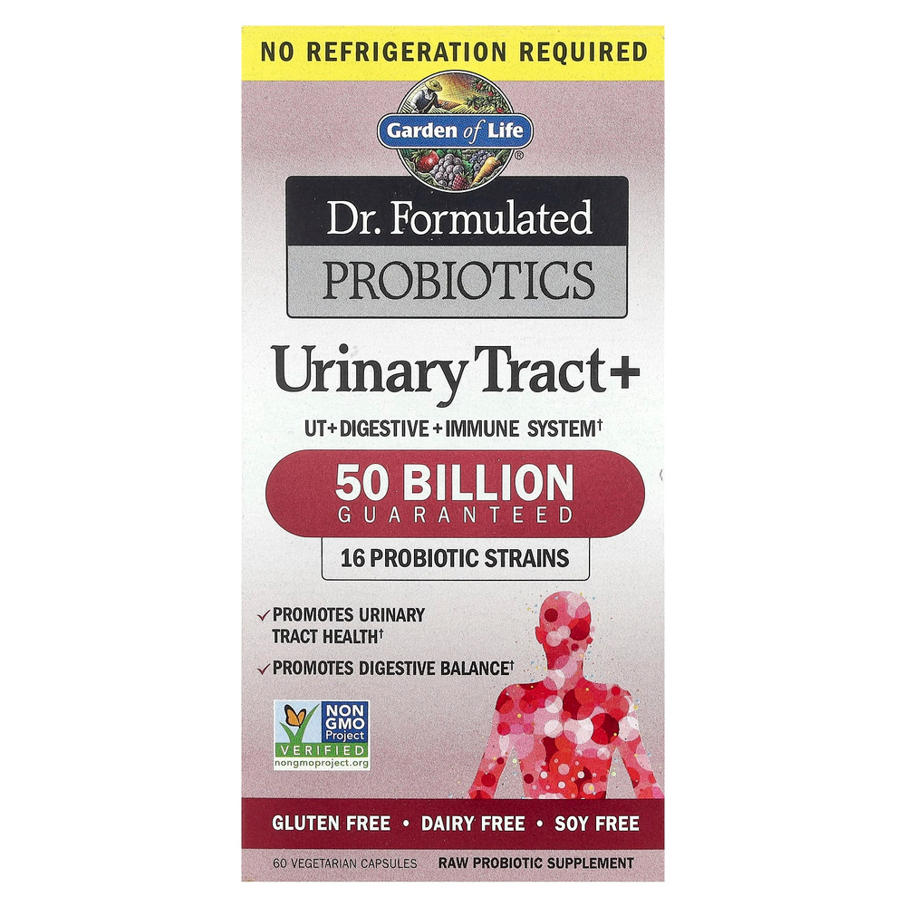 Garden of Life, Dr. Formulated Probiotics, Urinary Tract+, 60 вегетарианских капсул