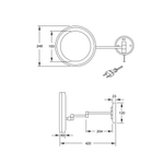 Steinberg Серия 650 Косметическое зеркало с LED подсветкой, c выключателем 230V, 1x /3x yвеличениe, хром 650 9020