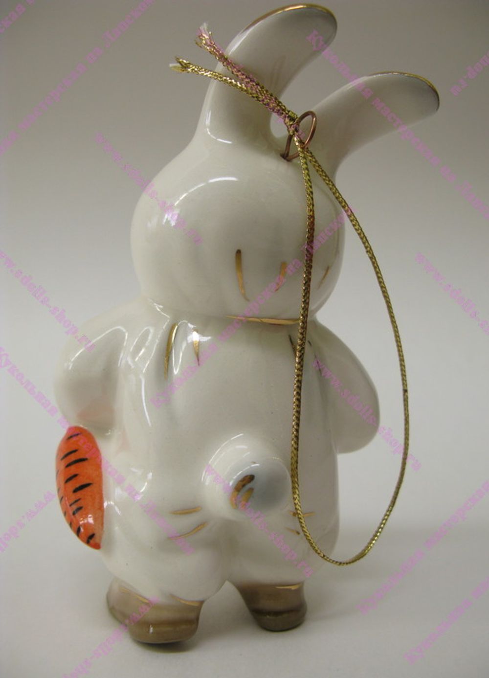 Фарфоровая ёлочная игрушка "Малыш-Зайчик"