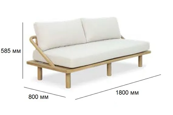 Трехместный уличный диван Denmark из массива акации