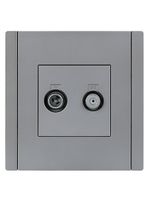 FORTE&PIANO Розетка двойная TV+SAT FP538 сталь IEK