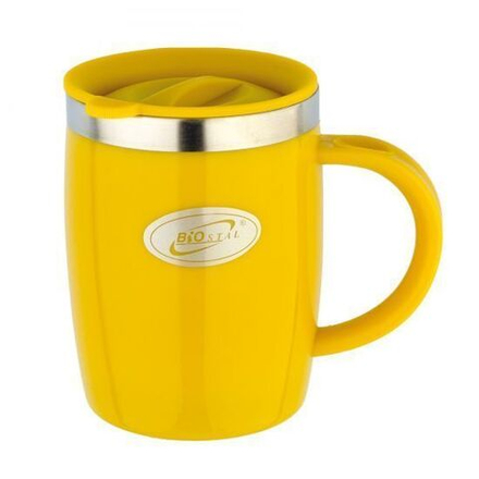 Термокружка Biostal Flër (0,4 литра) с крышкой, желтая