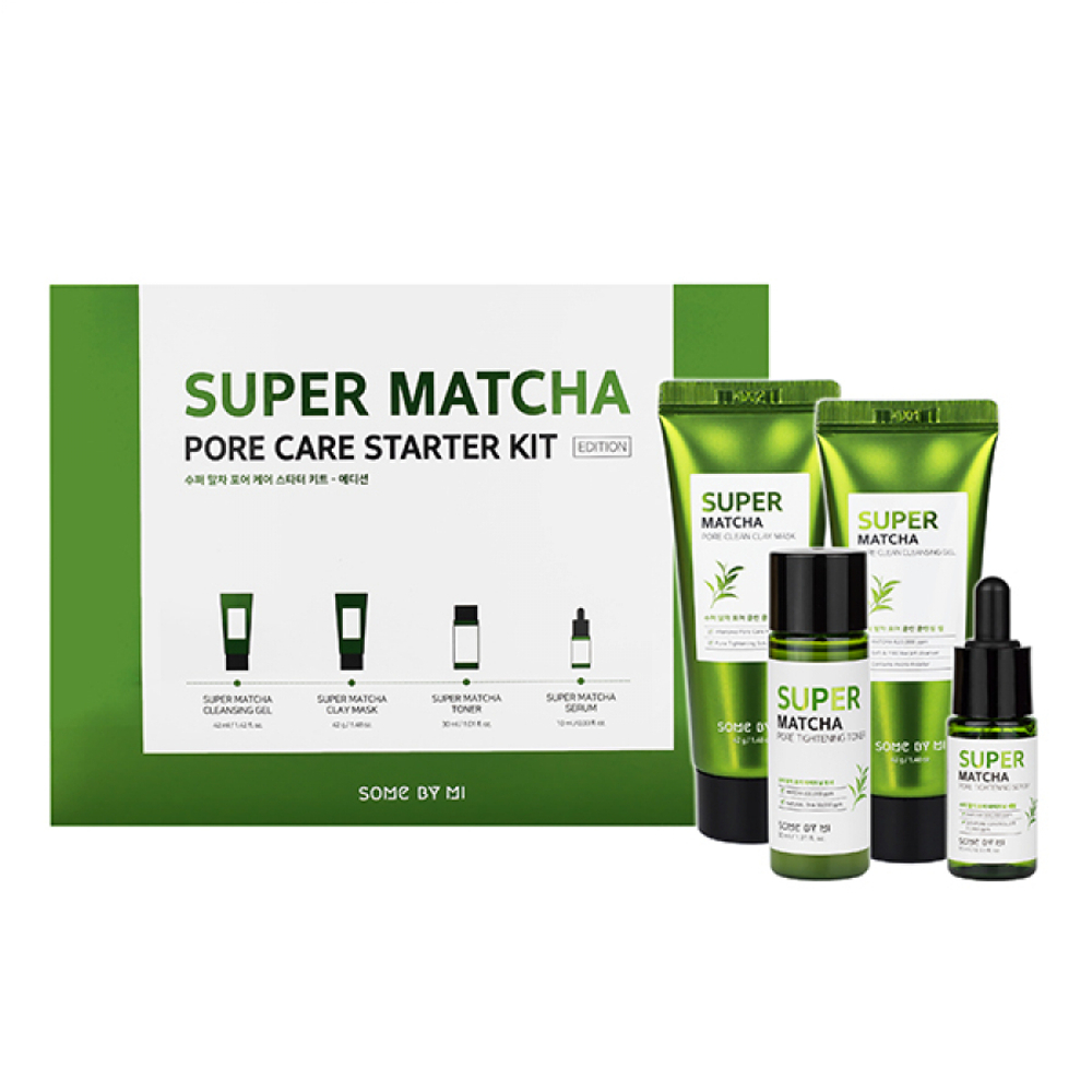 SOME BY MI SUPER MATCHA PORE CARE STARTER KIT Набор: гель, маска, тонер, сыворотка 42мл+42мл+30мл+10мл