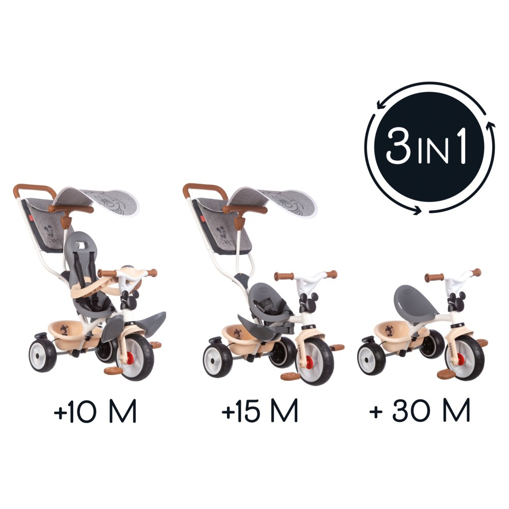 Детский трёхколёсный велосипед Smoby 741402 Микки Маус Baby Balade Plus от 10 месяцев — фото 3