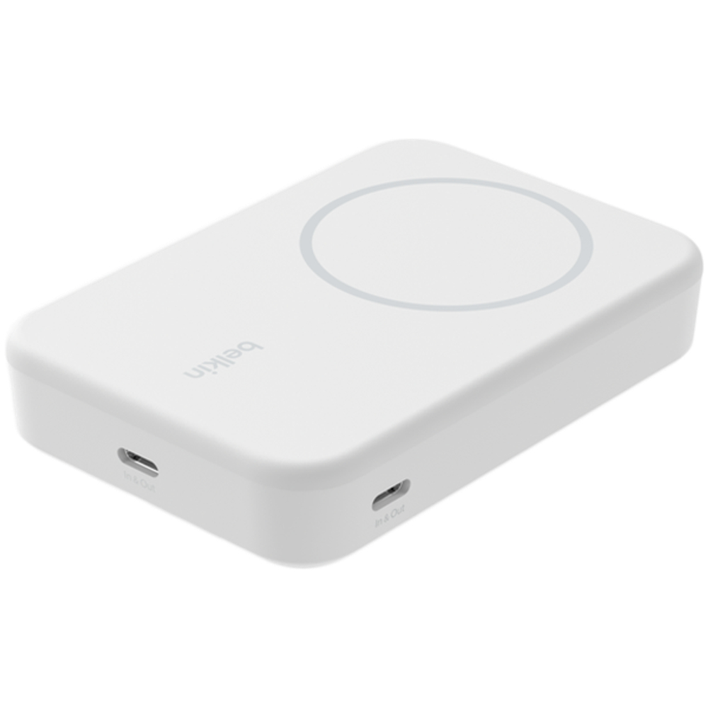 BELKIN 10k Qi2 MagSafe Compatible Powerbank with kickstand, White