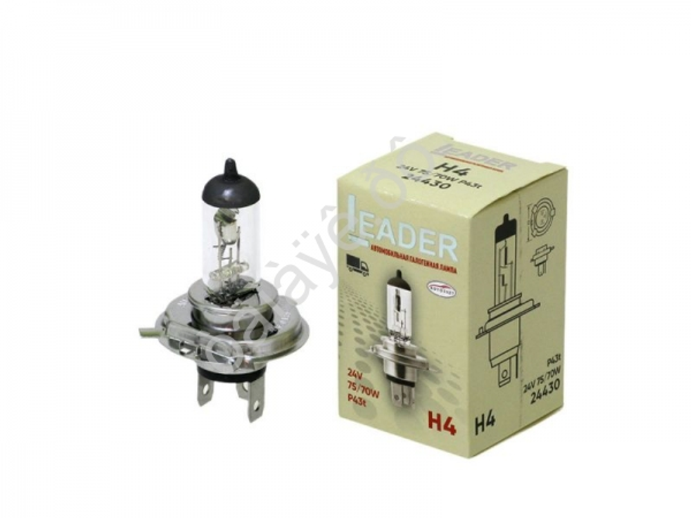 Автолампа H4 24V 75/70W P43t Автосвет LEADER #24430