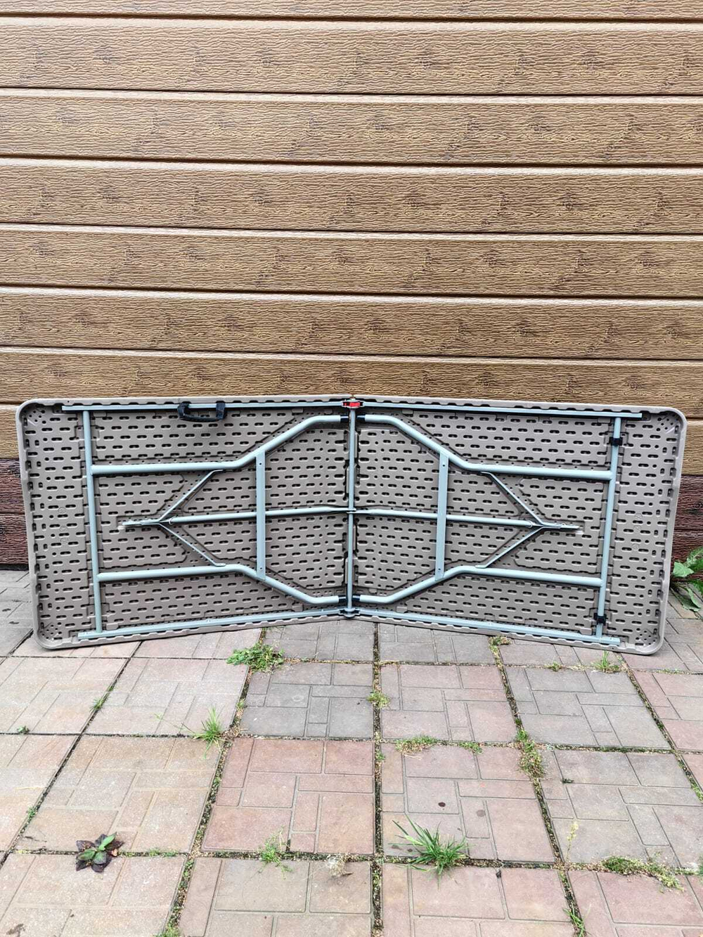 Стол складной садовый 180x74x74см HDPE шоколад