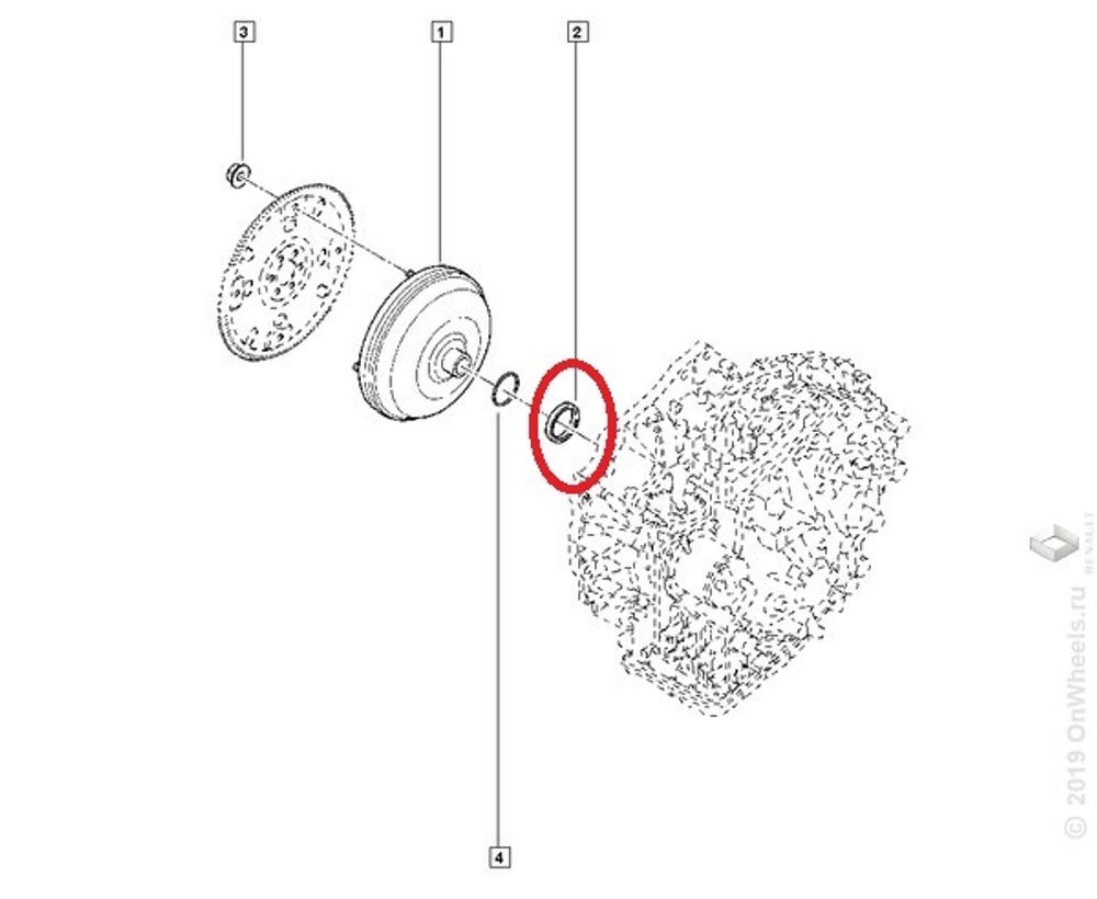 Сальник первич. вала АКПП Renault Koleos 49x66.25x7x7.3 (NISSAN)