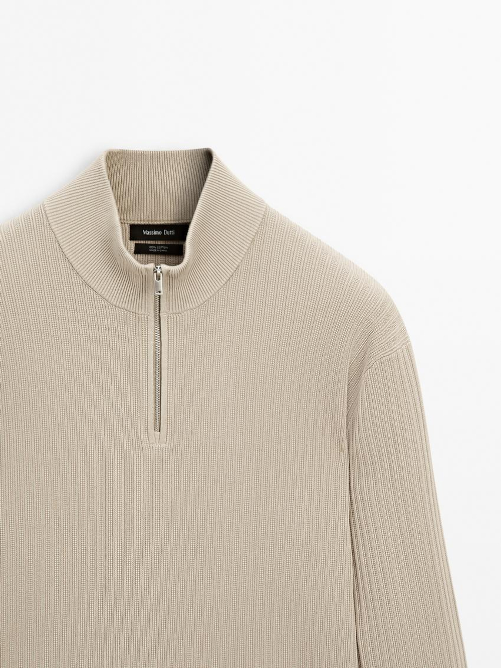 Massimo Dutti Свитер с воротником-стойкой, дымчатый