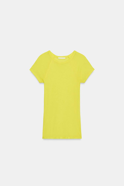 ZARA ФУТБОЛКА SUPIMA® С КОРОТКИМИ РУКАВАМИ, ЖЕЛТЫЙ