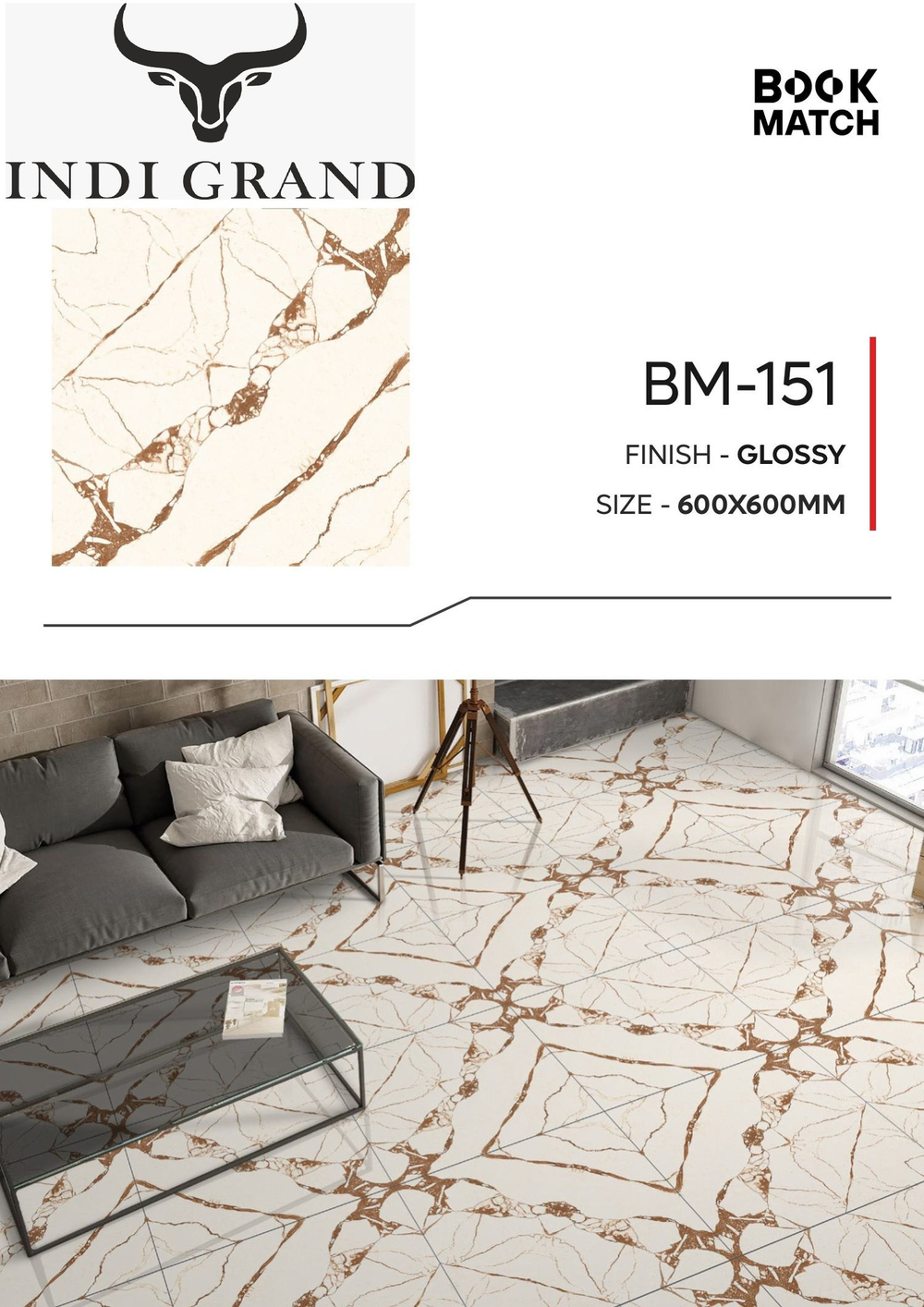 Керамогранит Book Match BM-151 60х60